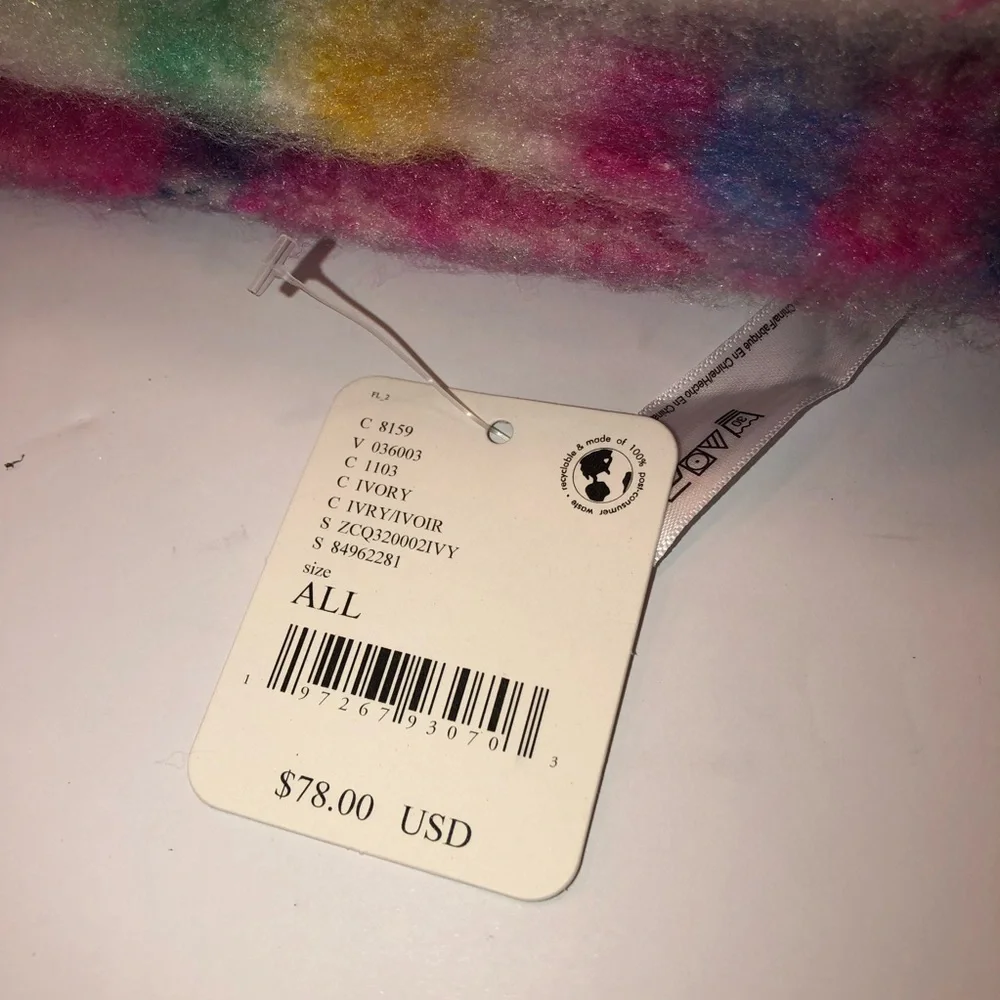 New Free People FP Home Bedding Skye Multi Color Fringe Throw Blanket